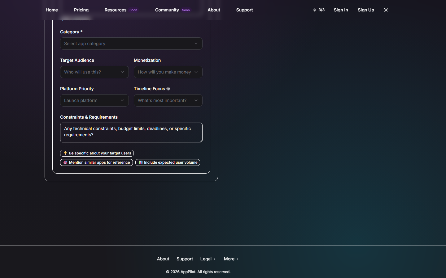 Tech stack section with Next.js, Stripe, and Tailwind logos